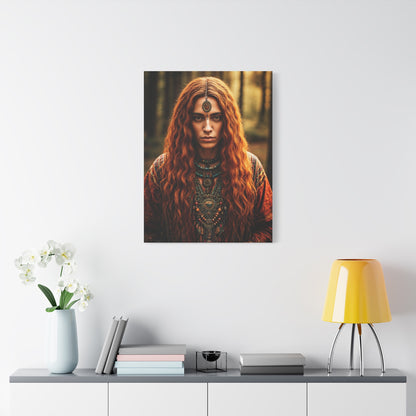 Forest Oracle with Copper Hair – Wall Art & Canvas Prints