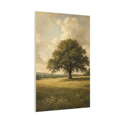 Golden Meadow Lone Tree Landscape Trees Wall Art & Canvas Print