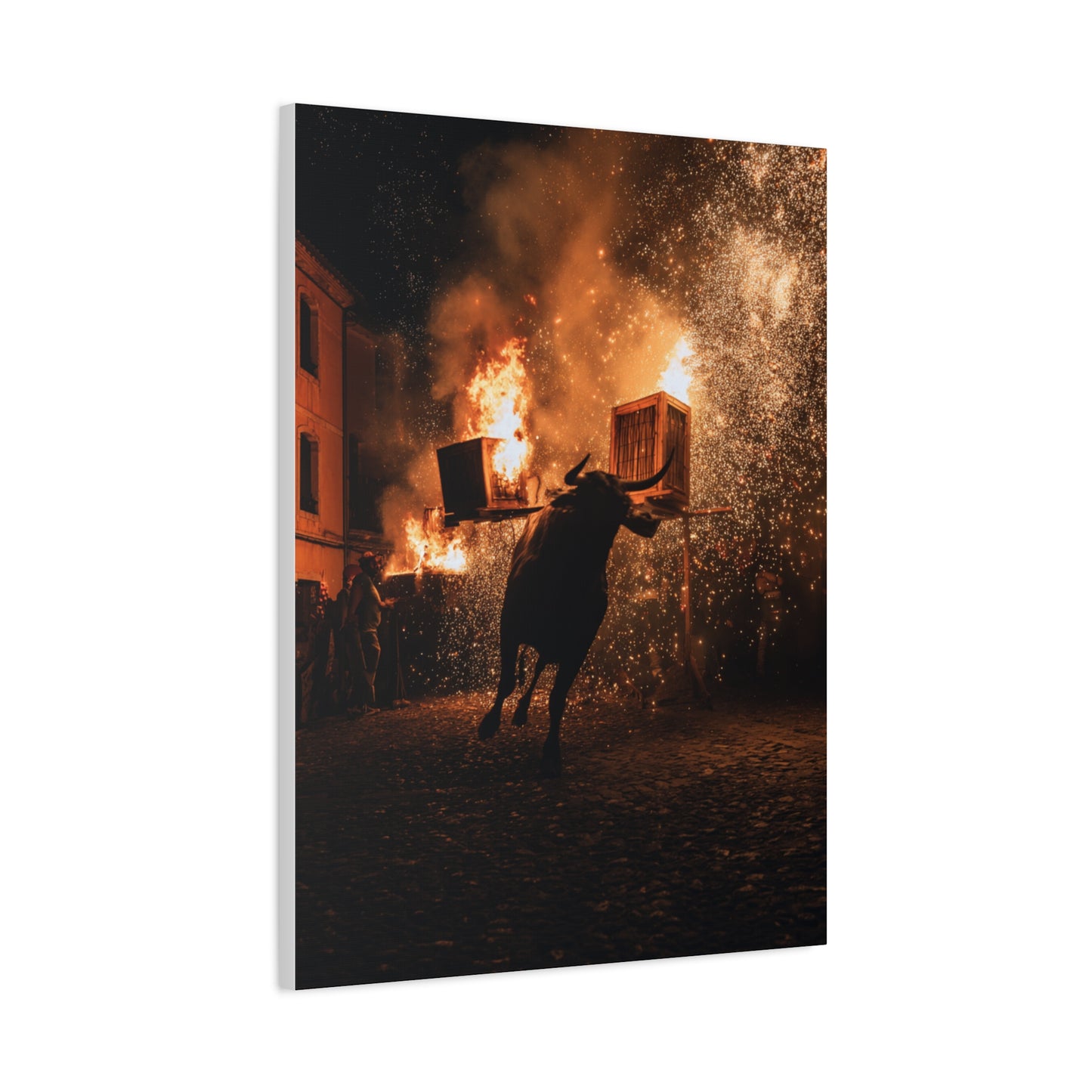 Toro de Júbilo Fire Bull Festival Wall Art & Canvas Print