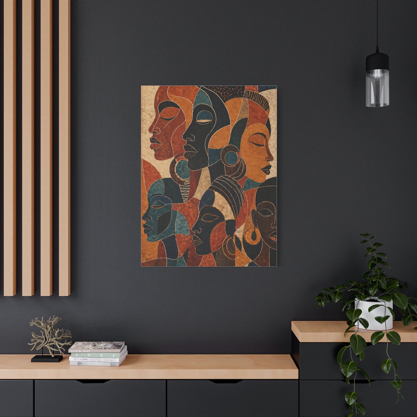 Abstract African Faces Composition Wall Art & Canvas Print