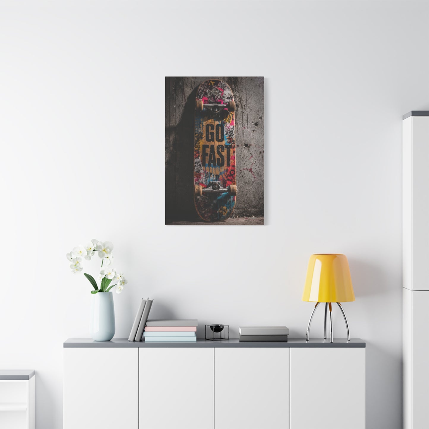 Go Fast Skateboard Street Wall Art & Canvas Print