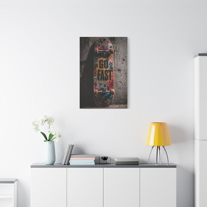 Go Fast Skateboard Street Wall Art & Canvas Print