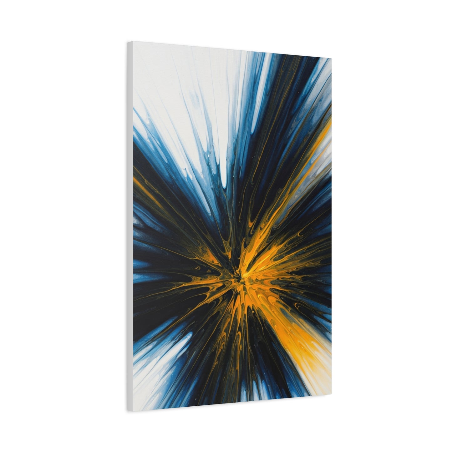 Blue and Gold Radiating Abstract Wall Art & Canvas Prints