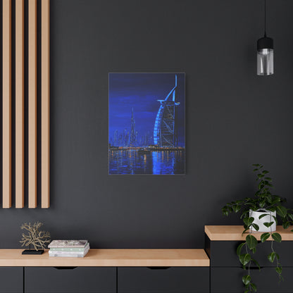 Dubai Skyline Blue Night Luxury Wall Art & Canvas Print
