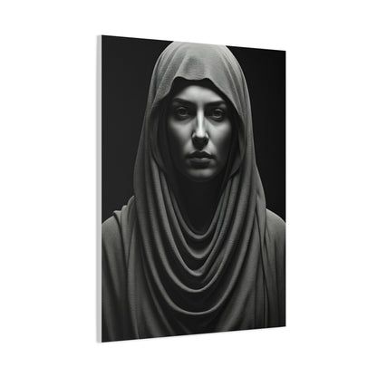 Veiled Serenity Black & White Portrait Wall Art & Canvas Prints