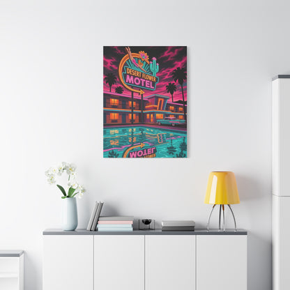 Retro Desert Flower Motel Pop-Art Wall Art & Canvas Print