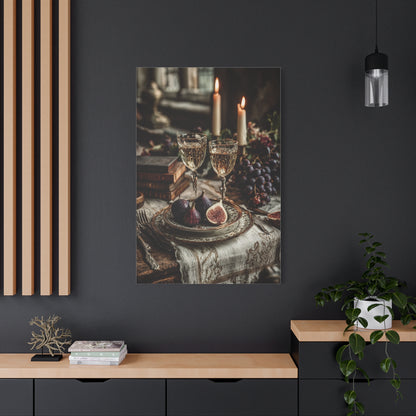 After-Dinner Wine and Fig Table Wall Art & Canvas Print