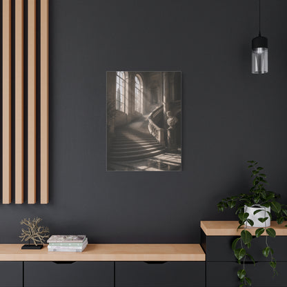 Sunlit Italian Palazzo Staircase Wall Art & Canvas Print