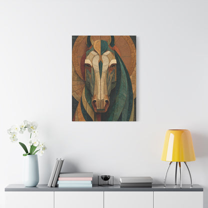 Geometric Equestrian Mosaic Portrait Wall Art & Canvas Print