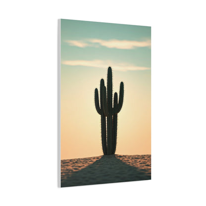 Lone Saguaro Desert Sunset Silhouette Wall Art & Canvas Prints