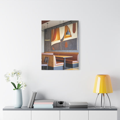 Warm Geometric Restaurant Booth Wall Art & Canvas Print