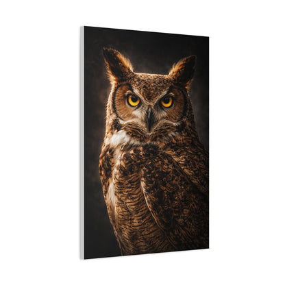 Great Horned Owl Portrait Studio Wall Art & Canvas Print
