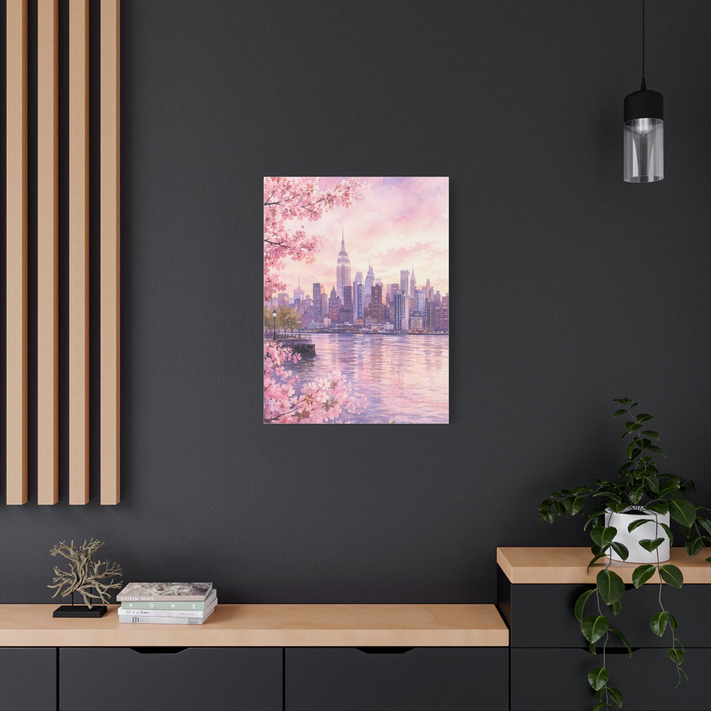 Spring Manhattan Skyline Blossom Wall Art & Canvas Print
