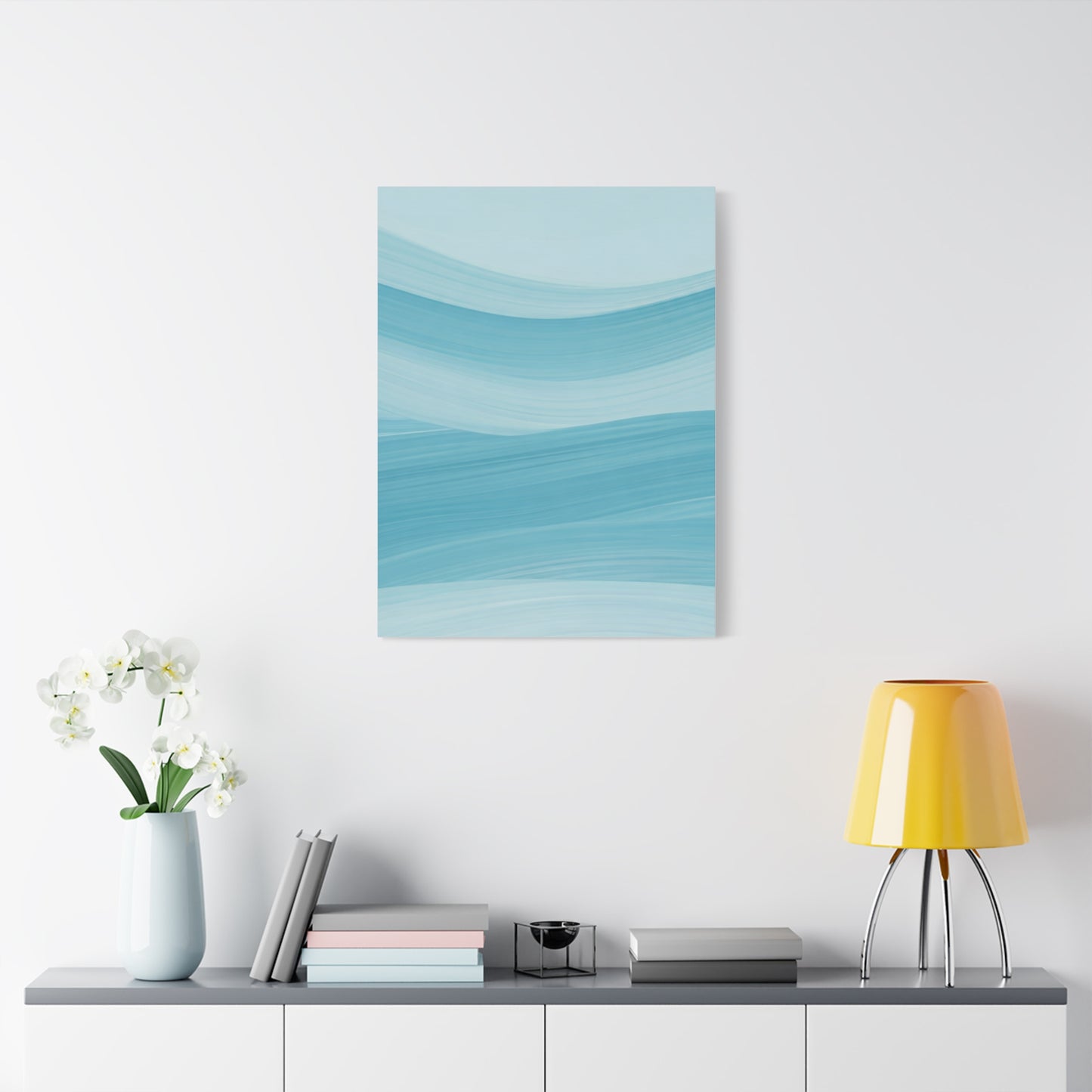 Serene Blue Wave Flow Wall Art & Canvas Prints