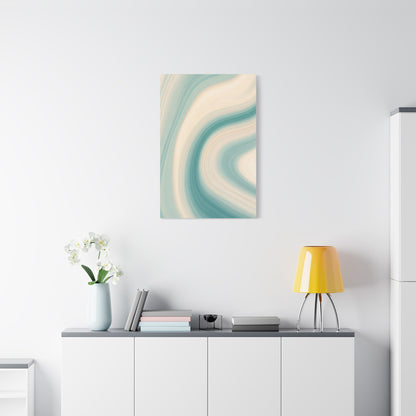 Teal & Cream Motion Swirl Wall Art & Canvas Prints