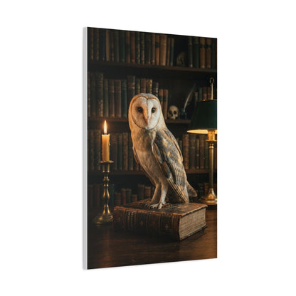 Classic Majestic Barn Owl Library Portrait Wall Art & Canvas Print