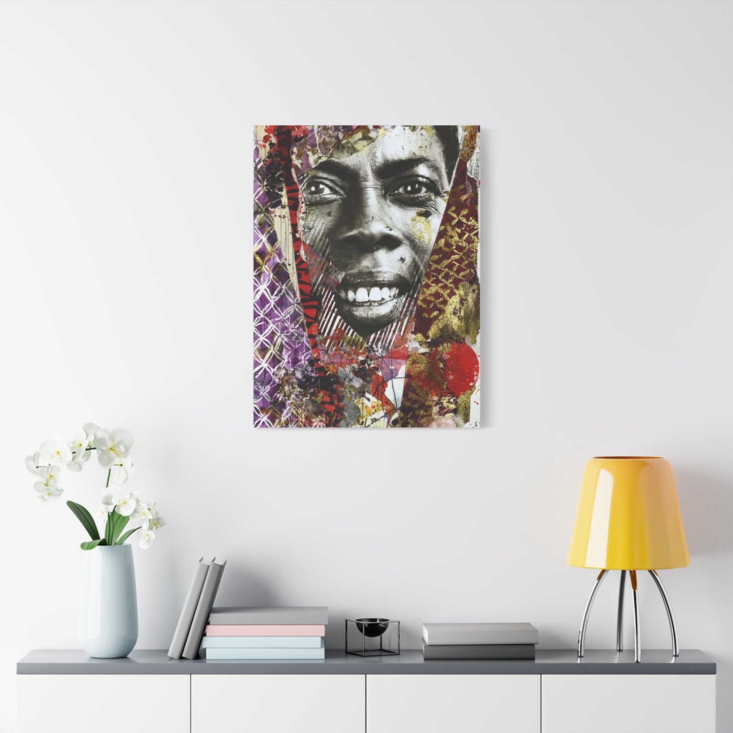 Avant Garde Mixed Media Portrait Collage Wall Art & Canvas Print