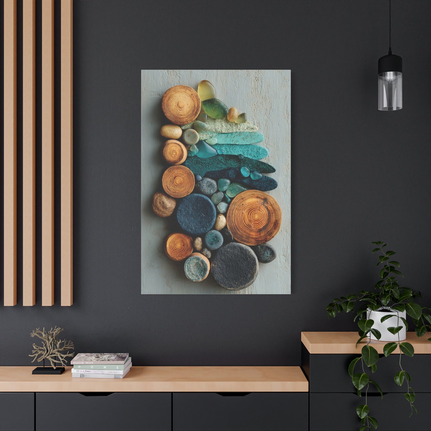 Driftwood and Sea Stone Abstract Wall Art & Canvas Print