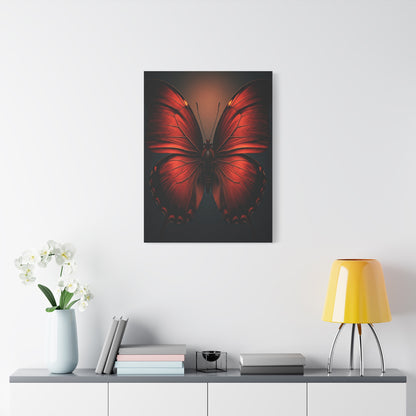 Crimson Ember Butterfly Symmetry Wall Art & Canvas Prints