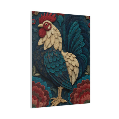 Wycinanki Rooster Folk Ornament Wall Art & Canvas Print