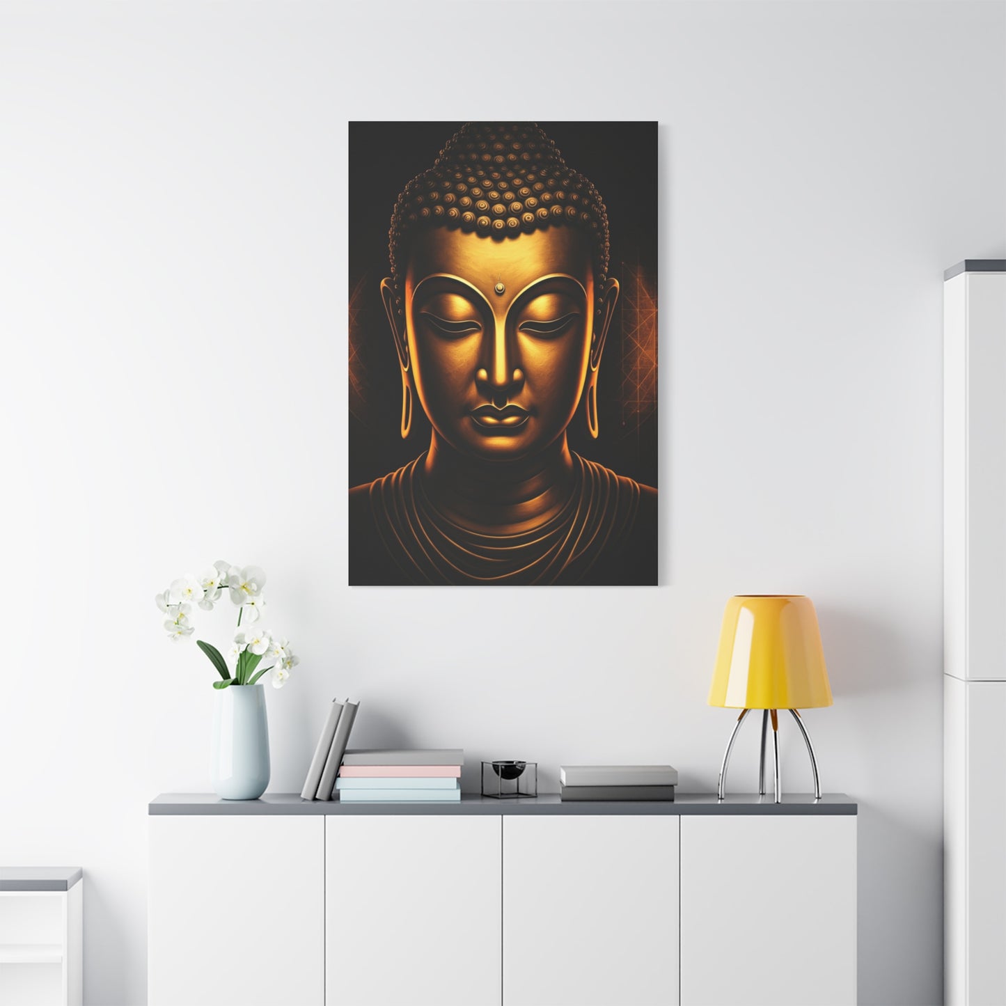 Golden Tranquility Buddha Portrait Wall Art & Canvas Prints