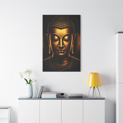 Golden Tranquility Buddha Portrait Wall Art & Canvas Prints