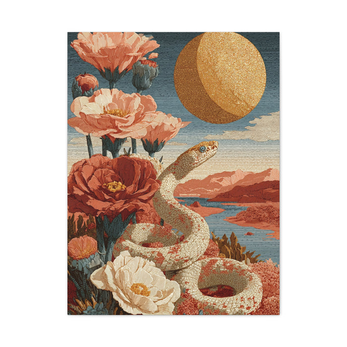 Celestial Desert Snake Folk Wall Art & Canvas Print