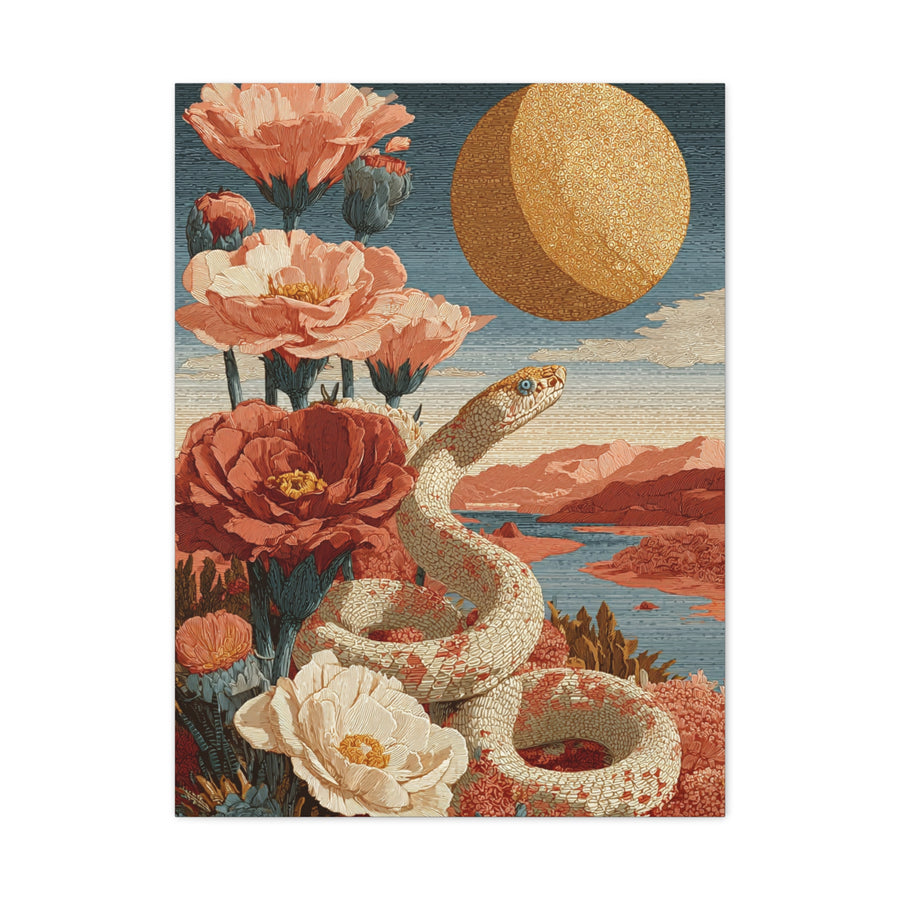 Celestial Desert Snake Folk Wall Art & Canvas Print