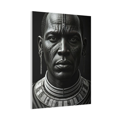 Tribal Elder with Ornamental Collar Wall Art & Canvas Prints