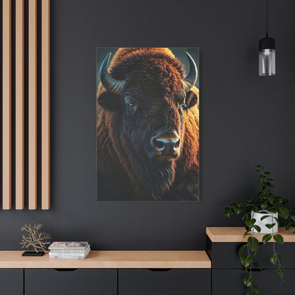 Cinematic Three-Quarter Angle American Bison Portrait Wall Art & Canvas Print