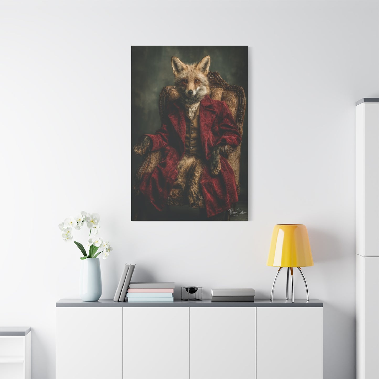 Gentleman Fox Aristocratic Portrait Wall Art & Canvas Print