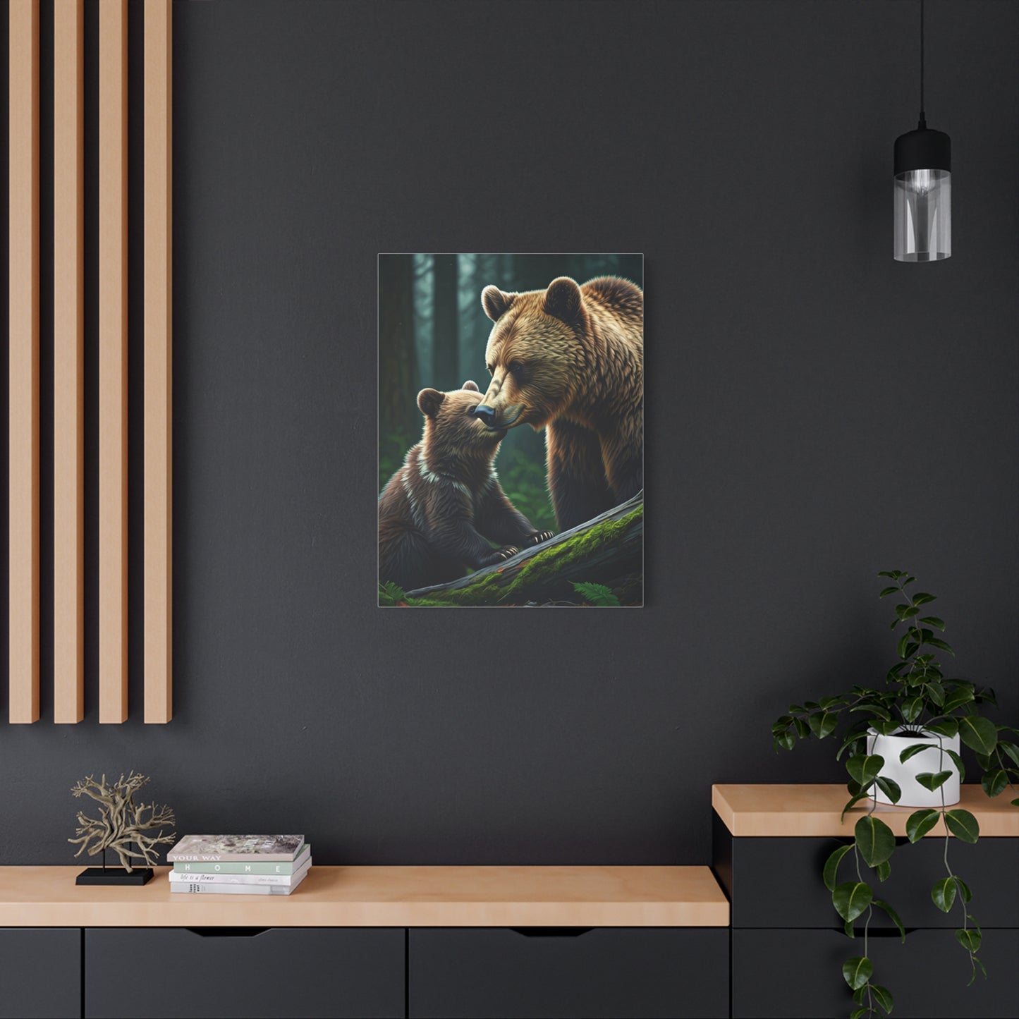 Mother and Cub Bear Forest Wall Art & Canvas Prints