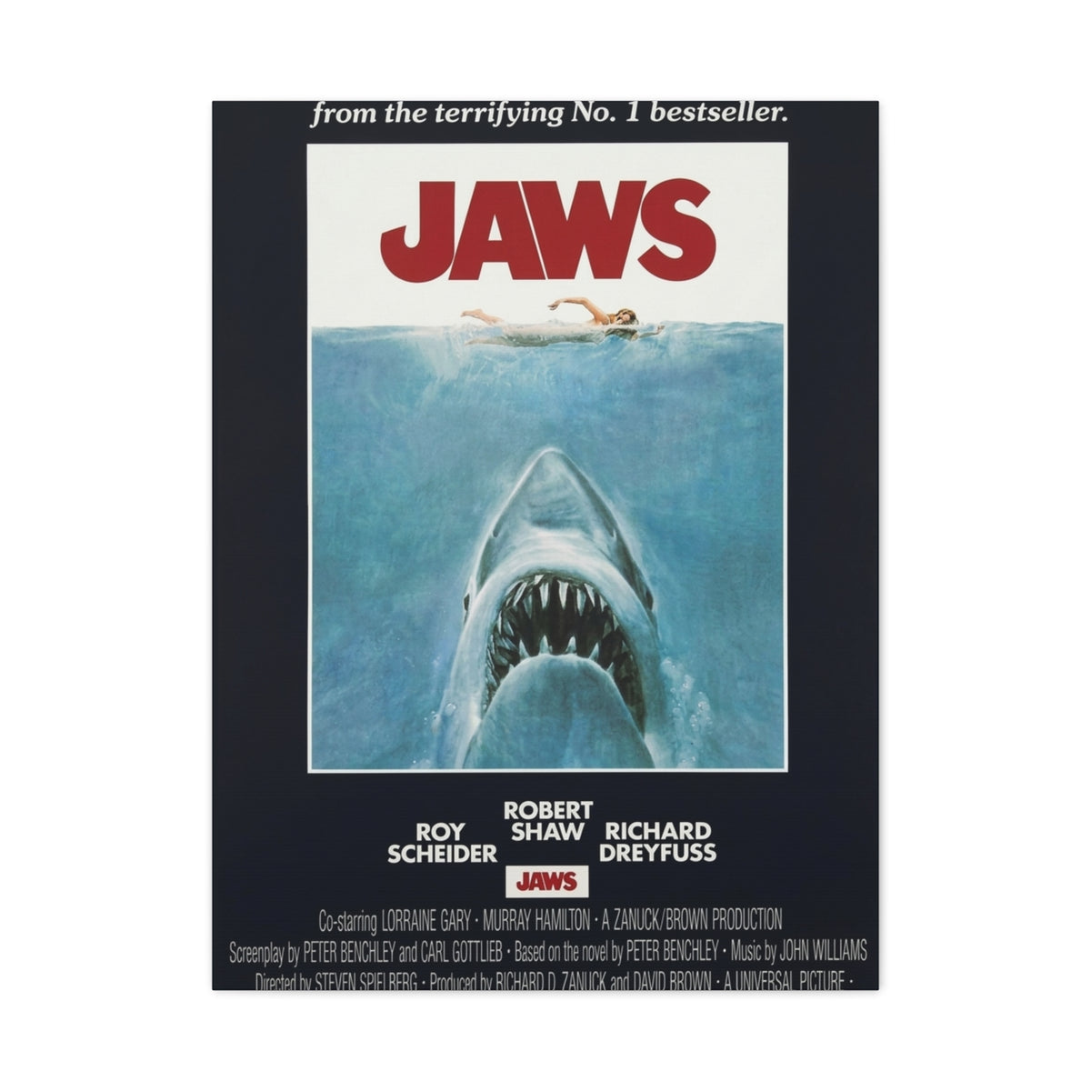 Jaws Movie Poster Wall Art & Canvas Print