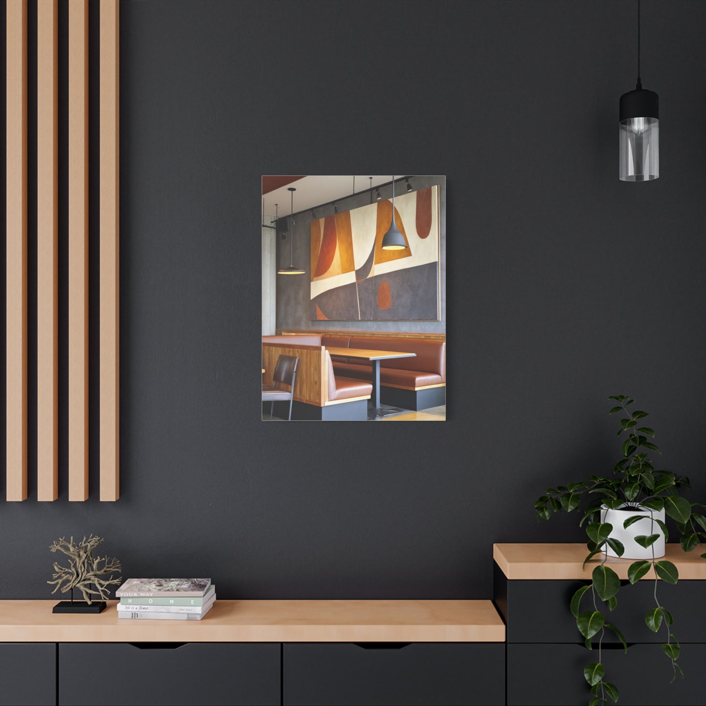 Warm Geometric Restaurant Booth Wall Art & Canvas Print