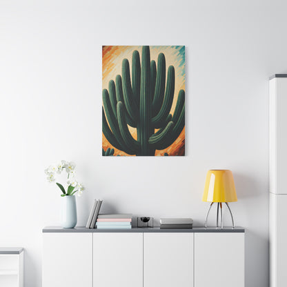 Textured Desert Saguaro Illustration Wall Art & Canvas Prints