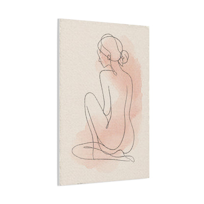 Minimal Blush Line Figure Wall Art & Canvas Print