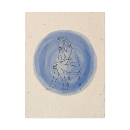 Minimal Thinker Line Art Composition Wall Art & Canvas Print