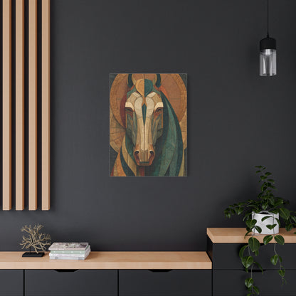 Geometric Equestrian Mosaic Portrait Wall Art & Canvas Print