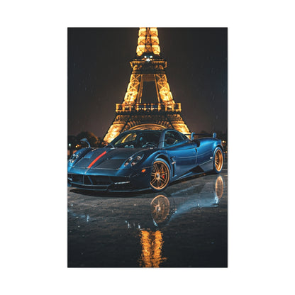 Pagani Huayra Paris Eiffel Tower Night Wall Art & Canvas Prints