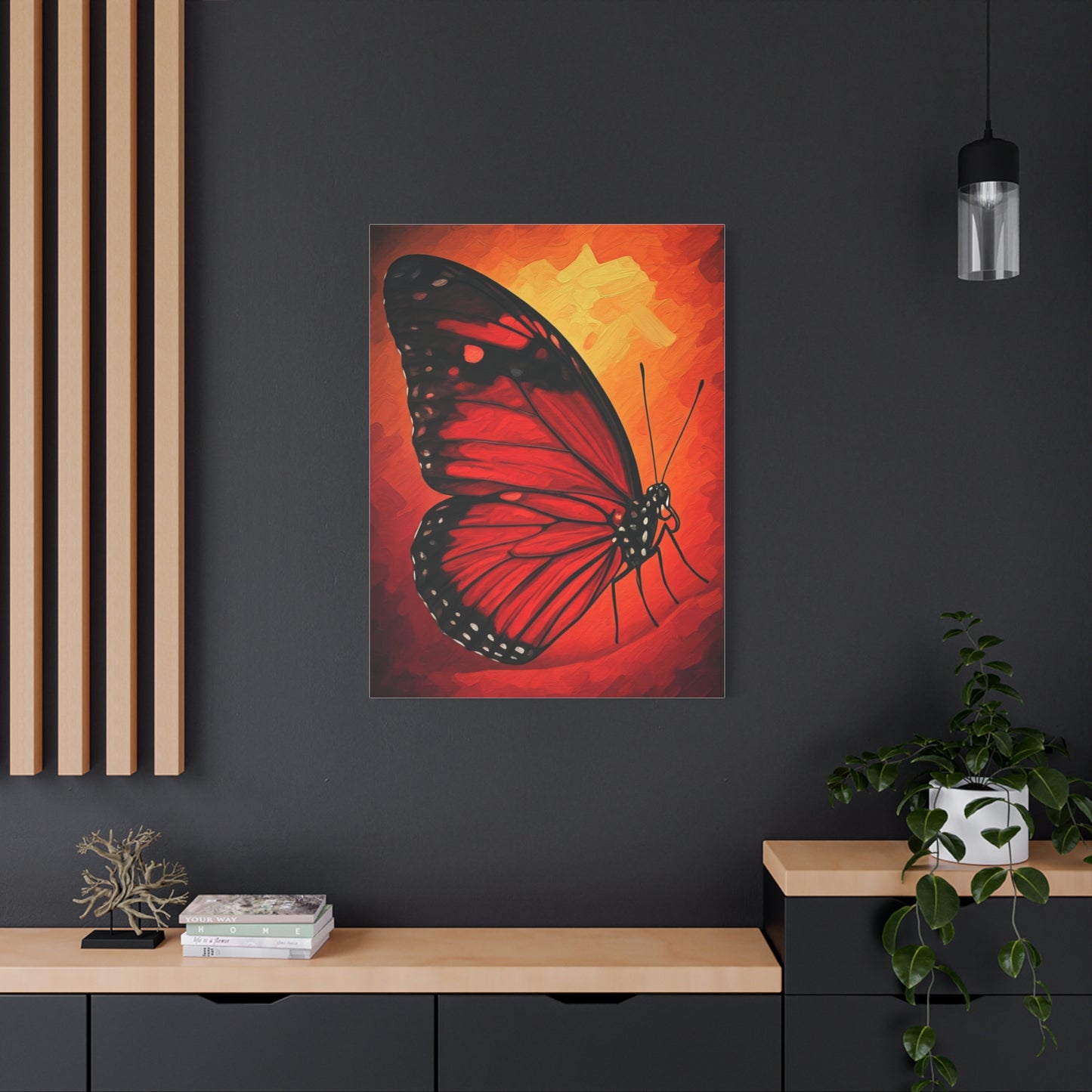 Crimson Butterfly Close-Up Wall Art & Canvas Prints