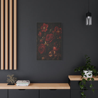 Dark Red Botanical Still Life Wall Art & Canvas Print