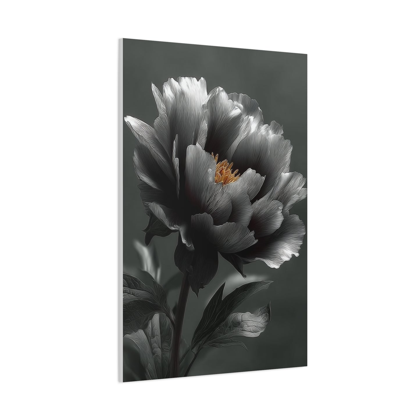Silver Peony Fine Art Floral Wall Art & Canvas Print