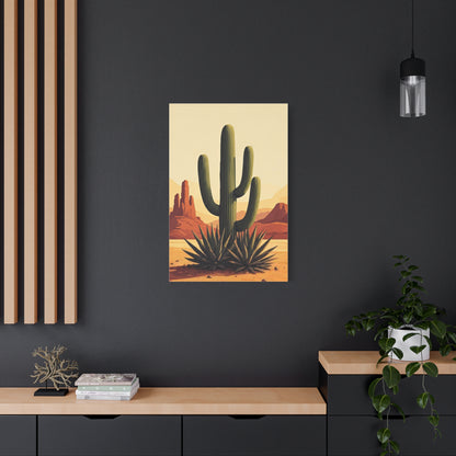 Red Mesa Desert Cactus Landscape Wall Art & Canvas Prints
