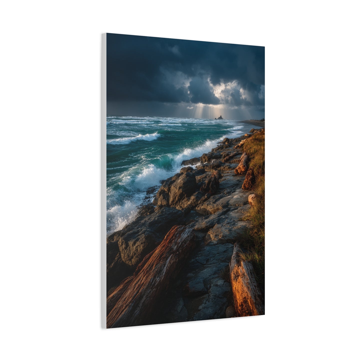 Storm Coast Driftwood Shoreline Wall Art & Canvas Print