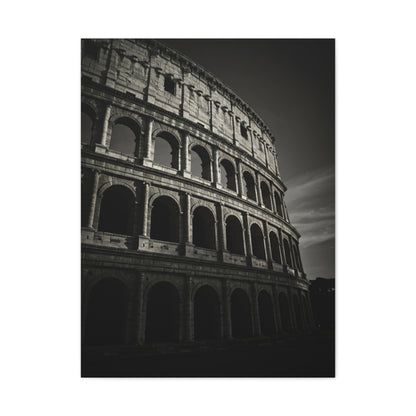 Roman Colosseum Architectural Black & White Wall Art & Canvas Print