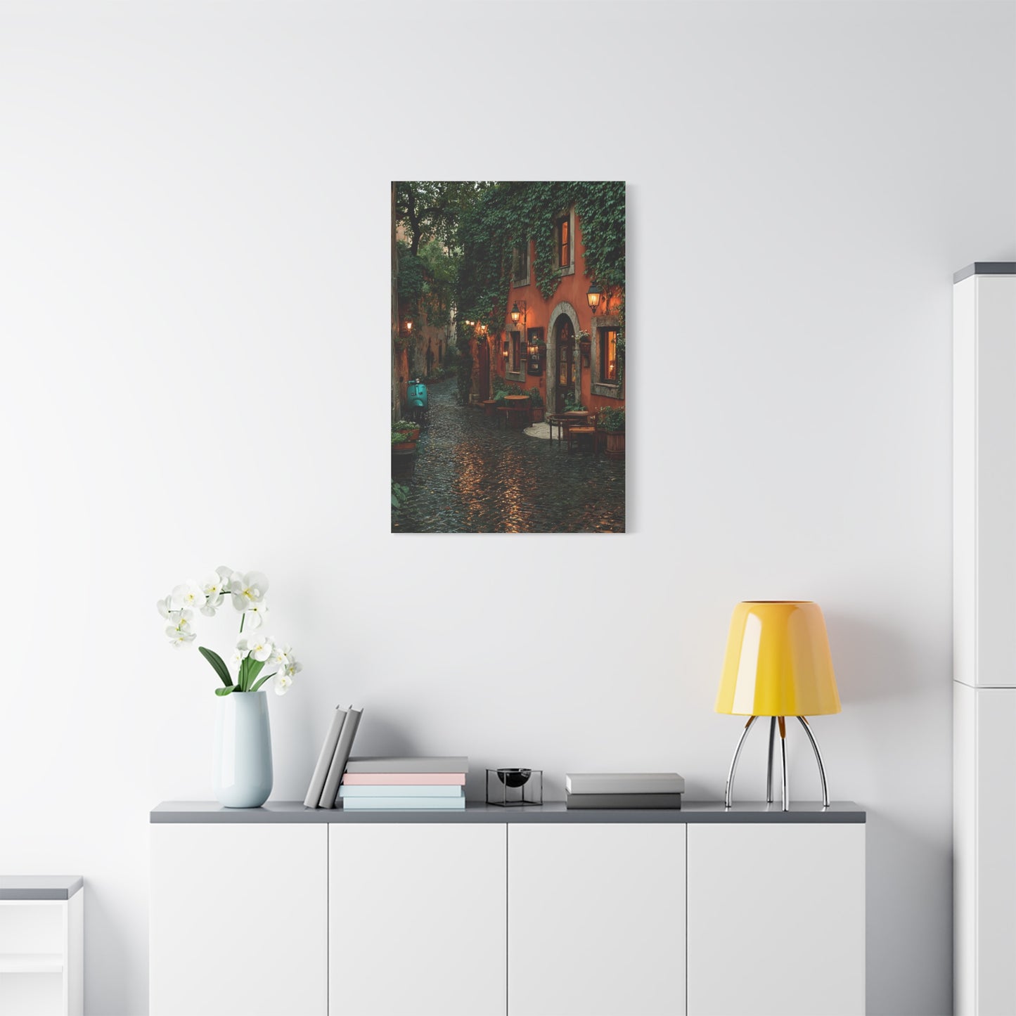 Italian Alley Evening Glow Wall Art & Canvas Print