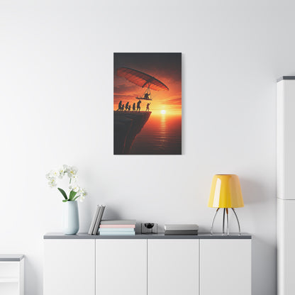 Cliffside Takeoff Into the Sunset Wall Art & Canvas Prints