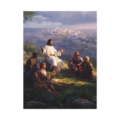 Christ Teaching the Disciples Above Jerusalem Wall Art & Canvas Print