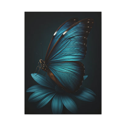 Blue Morpho Butterfly on Midnight Bloom Wall Art & Canvas Prints