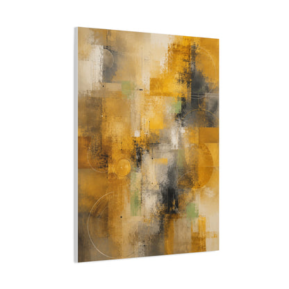 Abstract Golden Urban Texture Composition Wall Art & Canvas Print
